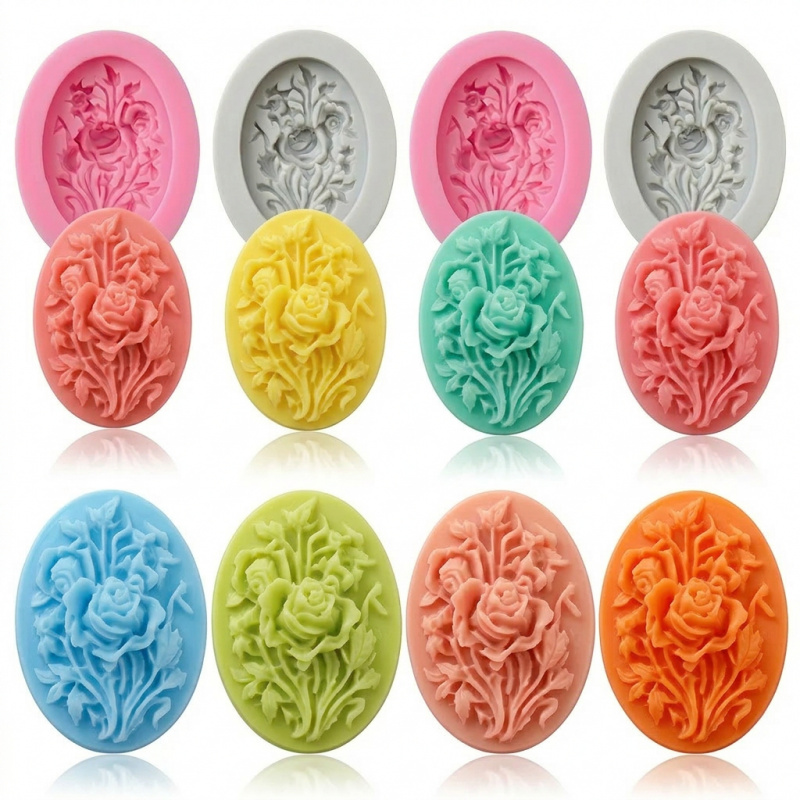 Natural Making Soap - 4 moldes de silicone com formato